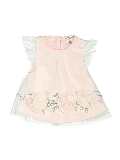Pre-owned Nanette Lepore Babies' Sleeveless Top Pink Ruffles Neckline Tops