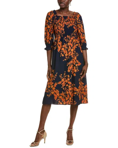 Nanette Lepore Smocked Midi Dress In Black