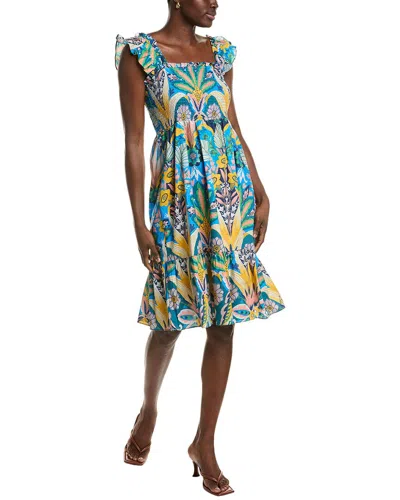 Nanette Lepore Smocked Midi Dress In Blue