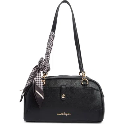 Nanette Lepore Soft Pebble Shoulder Bag With Scarf In Black