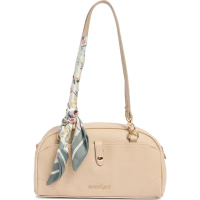 Nanette Lepore Soft Pebble Shoulder Bag With Scarf In Oatmeal