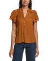 Nanette Lepore Solid Blouse In Brown