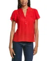 Nanette Lepore Solid Blouse In Red