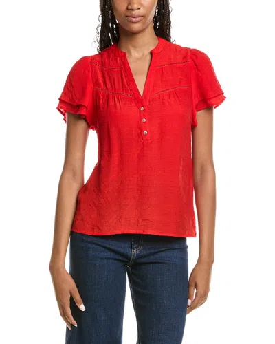 Nanette Lepore Solid Blouse In Red