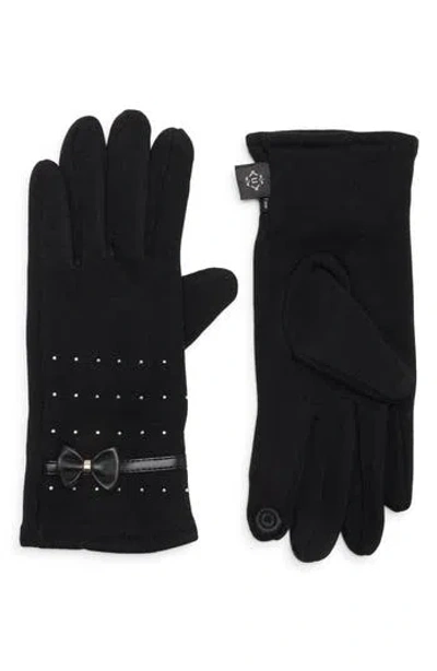 Nanette Lepore Studded Bow Gloves In Black