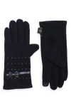 Nanette Lepore Studded Bow Gloves In Blue