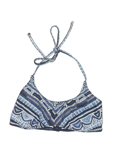 Pre-owned Nanette Lepore Swimsuit Top Blue Paisley Pattern Swimwear