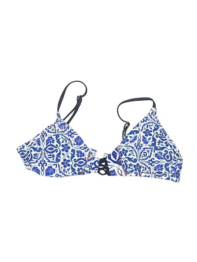 Pre-owned Nanette Lepore Swimsuit Top Blue Print Pattern Swimwear