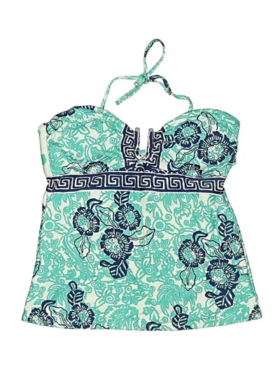 Pre-owned Nanette Lepore Swimsuit Top Green Paisley Pattern Swimwear