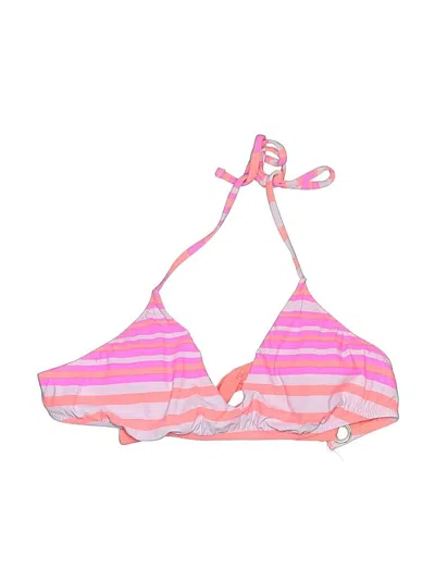 Pre-owned Nanette Lepore Swimsuit Top Pink Stripes Pattern Swimwear