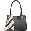 Nanette Lepore Sybil Braided Handle Shoulder Bag In Black - Black Stripe