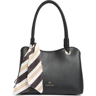 Nanette Lepore Sybil Braided Handle Shoulder Bag In Black - Black Stripe