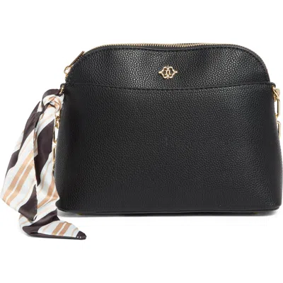 Nanette Lepore Tahlia Dome Crossbody Bag With Scarf In Black - Black Stripe