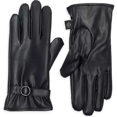 Nanette Lepore Tech Buckle Strap Gloves In Black