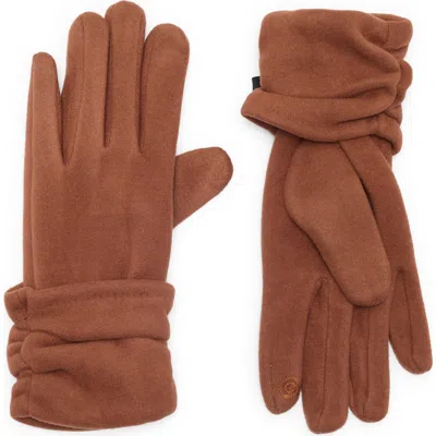 Nanette Lepore Tech Ruched Gloves In Camel