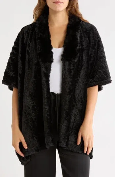 Nanette Lepore Textured Knit Poncho In Black