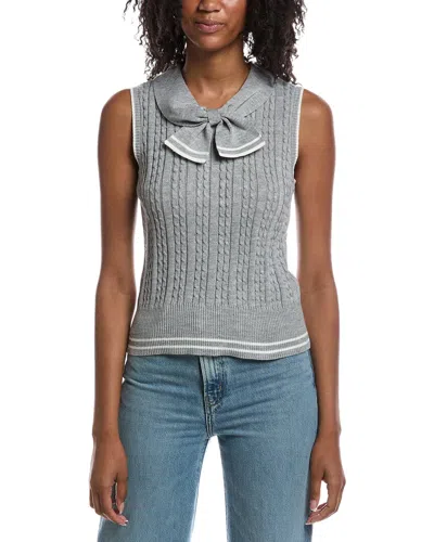 Nanette Lepore Tie Front Sweater Vest In Gray