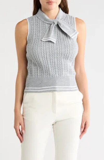 Nanette Lepore Tie Neck Sleeveless Sweater In Multi