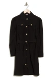Nanette Lepore Tie Waist Long Sleeve Shirtdress In Black