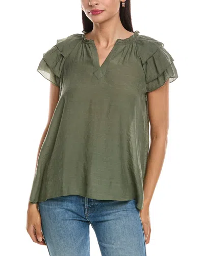 Nanette Lepore Tiered Sleeve Blouse In Green