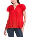 Shop Nanette Lepore Tiered Sleeve Top In Red