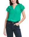 Nanette Lepore Tiered Sleeve Top In Green