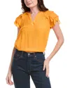 Nanette Lepore Tiered Sleeve Top In Orange