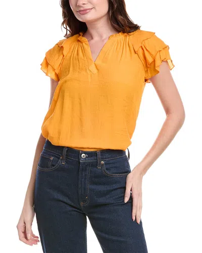 Nanette Lepore Tiered Sleeve Top In Orange
