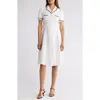 Nanette Lepore Tipped Scalloped Trim Shirtdress In White