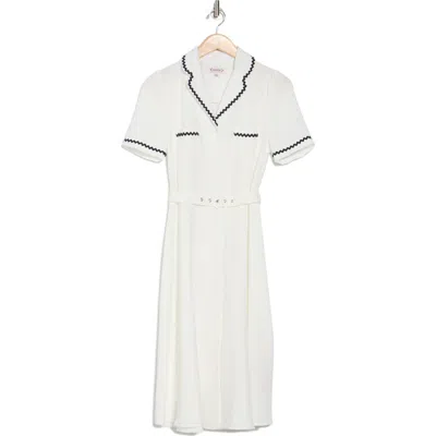 NANETTE LEPORE NANETTE LEPORE TIPPED SCALLOPED TRIM SHIRTDRESS