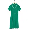Nanette Lepore Ric Rac Shirtdress In Shamrock Green/white