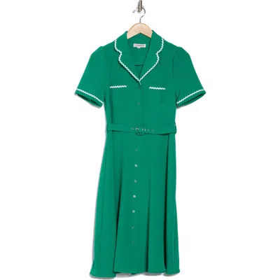 NANETTE LEPORE NANETTE LEPORE TIPPED SCALLOPED TRIM SHIRTDRESS