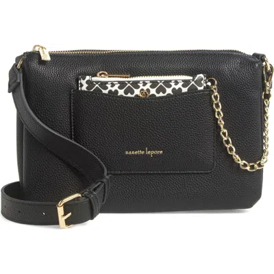 Nanette Lepore Triple Section Crossbody Bag In Black - Heart Geo Black