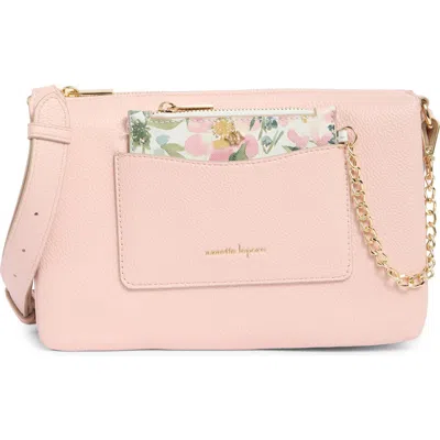 Nanette Lepore Triple Section Crossbody Bag In Rose Quartz - Multi Magnolia