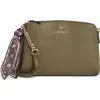 Nanette Lepore Triple Section Crossbody Bag With Scarf