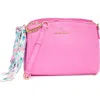 Nanette Lepore Triple Section Crossbody Bag With Scarf In Lipstick Pink