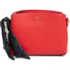 Nanette Lepore Triple Section Crossbody Bag With Scarf In Luscious Red