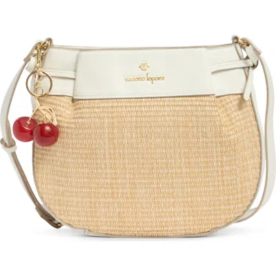 Nanette Lepore Triple Section Straw Crossbody Bag