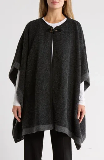 Nanette Lepore Two-tone Buckled Ruana In Black