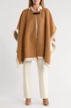 Nanette Lepore Two-tone Buckled Ruana In Brown