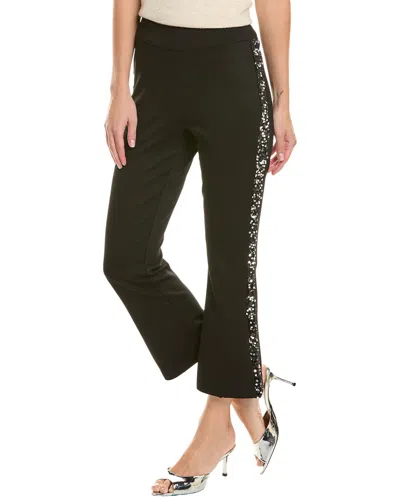 Nanette Lepore Velvet Sequin Stripe Pant In Black