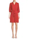 Nanette Lepore Womens Chiffon Swiss Dot Shift Dress In Burnt Orange