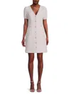 Nanette Lepore Women's Checked Tweed Mini Dress In Lilac White