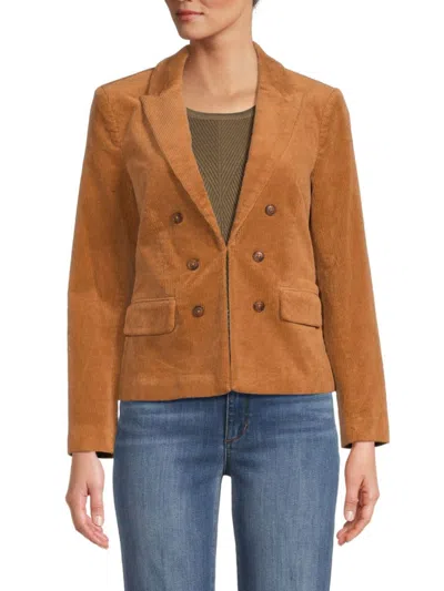 Nanette Lepore Women's Corduroy Double Breasted Jacket In Light Brown