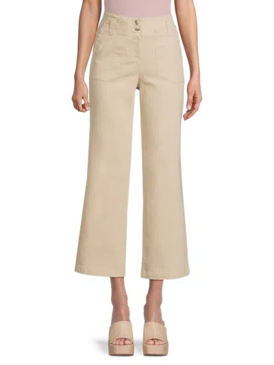 Nanette Lepore Women's Cropped Wide Leg Pants In Soft Beige