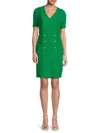 Nanette Lepore Women's Double Breasted Tweed Sheath Dress In Lilly Pad
