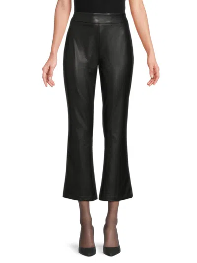 Nanette Lepore Women's Faux Leather Flared Pants In Very Black
