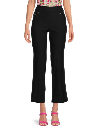 Nanette Lepore Women's Flat Front Flared Pants In Very Black