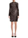 Nanette Lepore Nanette  Velvet Sequin Mini Dress In Black Blush