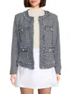 Nanette Lepore Tweed Jacket In Navy White